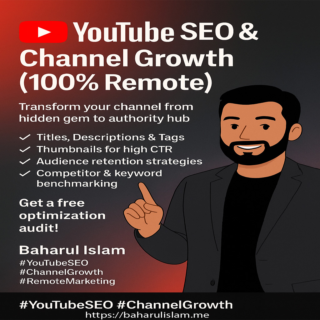 YouTube SEO & Channel Growth Specialist for Hire